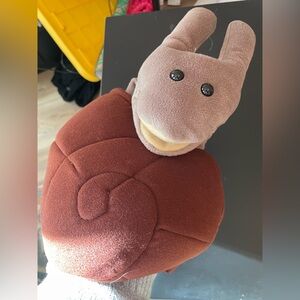 Folkmanis Plush Garden Snail and Shell Hand Puppet Stuffed Animal Brown